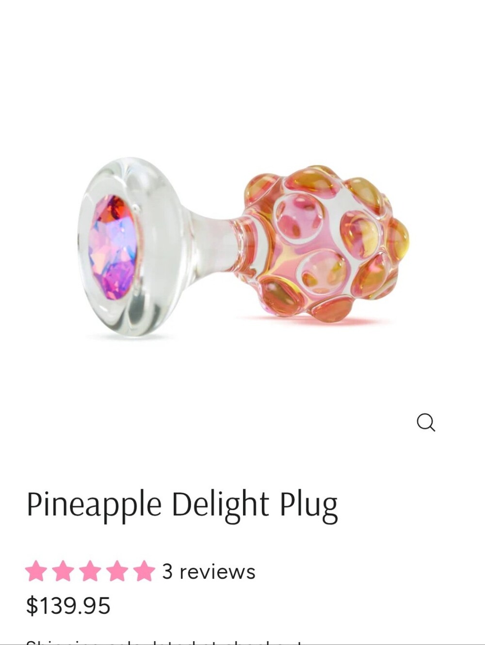 Crystal Delights NEW Pinapple Delight Love Plug Medium